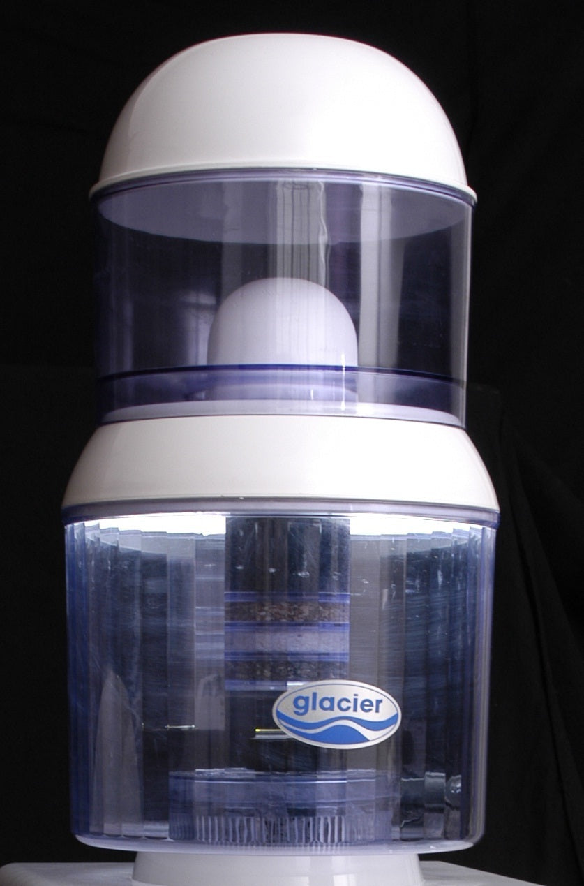 Desk Top Water Dispenser- Silver Plus Water Filtration System on Top