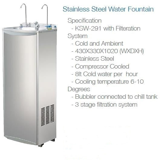 Stainless Steel 8 Liter Per Hour Water Fountain