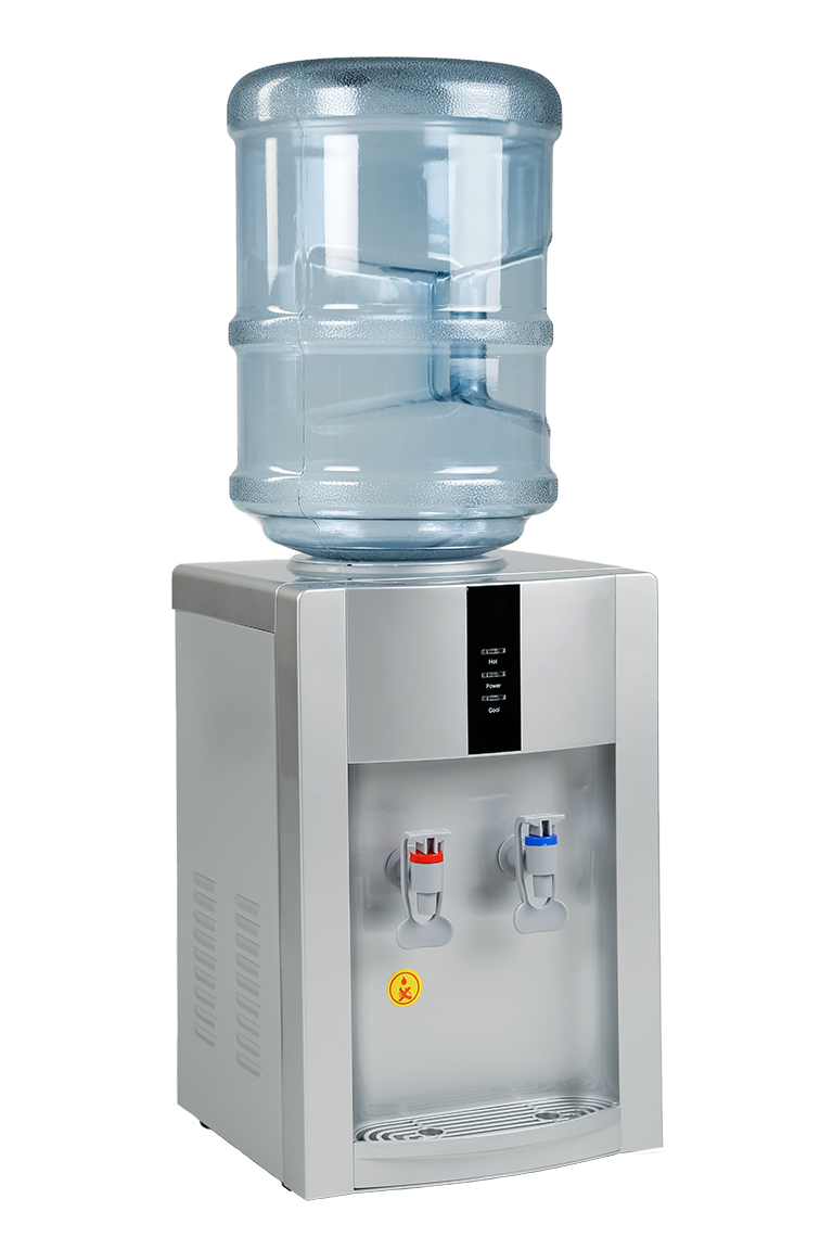 Desk Top Hot & Cold Water Dispenser Silver + 20L Poly-carbon Water Bottle