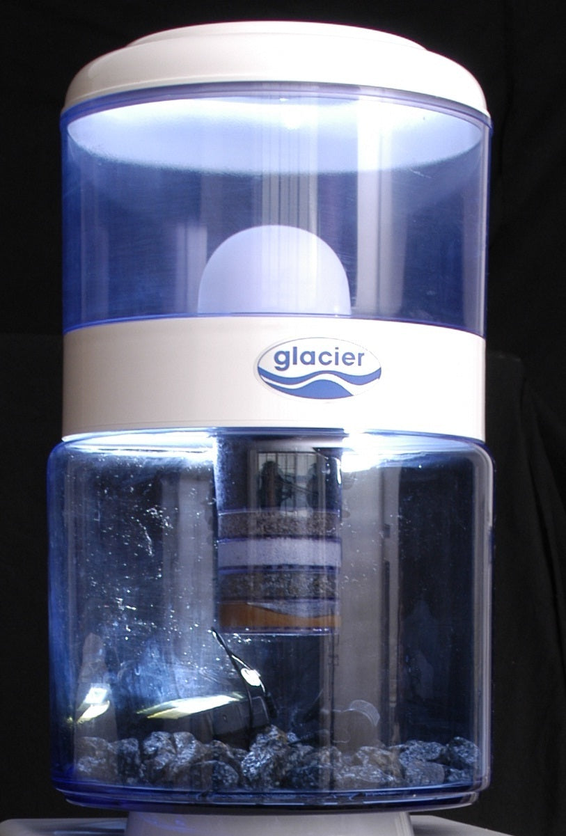 Hot & Cold Water Dispenser plus 15L Glass Filtration System On-Top-Of- Water Dispenser