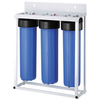 3 Stage 20" Big Blue Water Purifier with White Stand including  3 X 20" Filter Cartridges